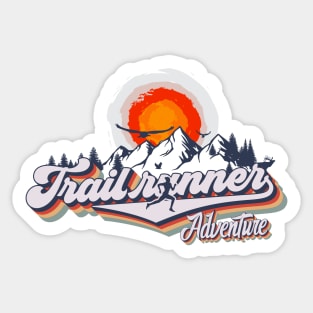 Running vintage style , Trail runner adventure Sticker